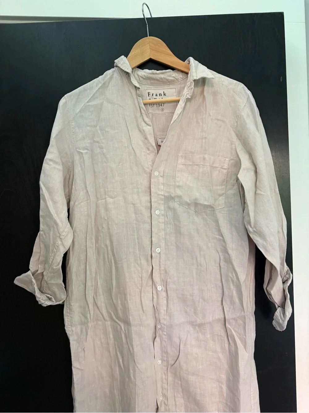 Frank & Eileen Rory Maxi Shirt Dress in Washed Linen (sand) - Picture 4 of 4